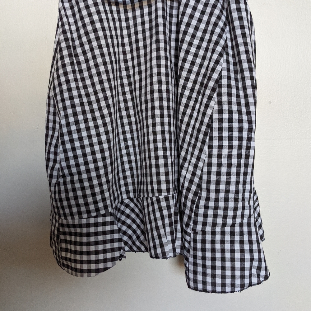 Gingham print ruffle trim wrap dress - Picture 10 of 11